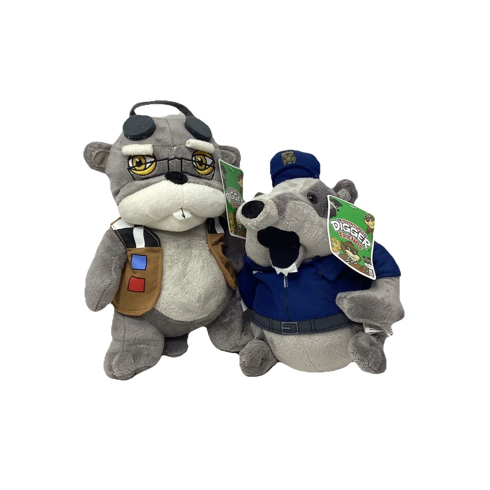 Fox Adventures of Digger and Friends Lumpy Wheels & Gramps Plush W/Tags  12" Toy